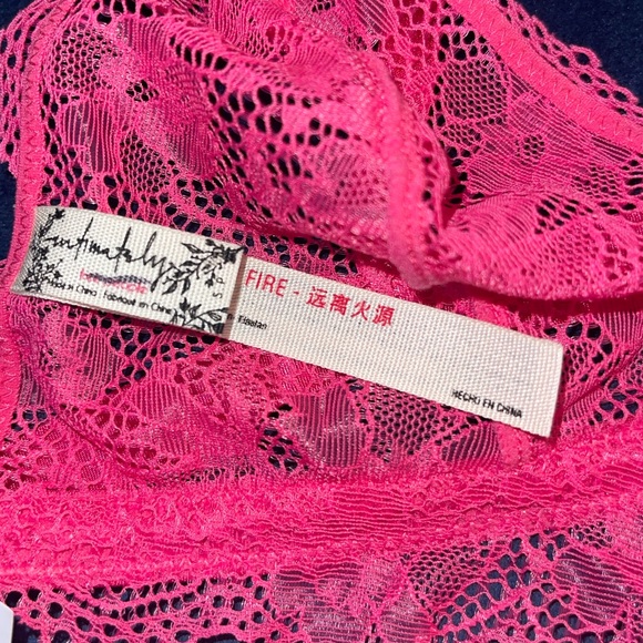 FREE People Bright Eyes Bralette and Lace Thong Set Pink New With Tags SZ Small - Picture 9 of 9